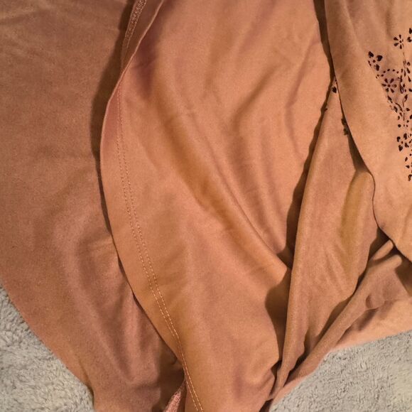 Taylor & Sage Tank Sleeveless Top Sz S Pink microsuede lasercut halter - Picture 5 of 8